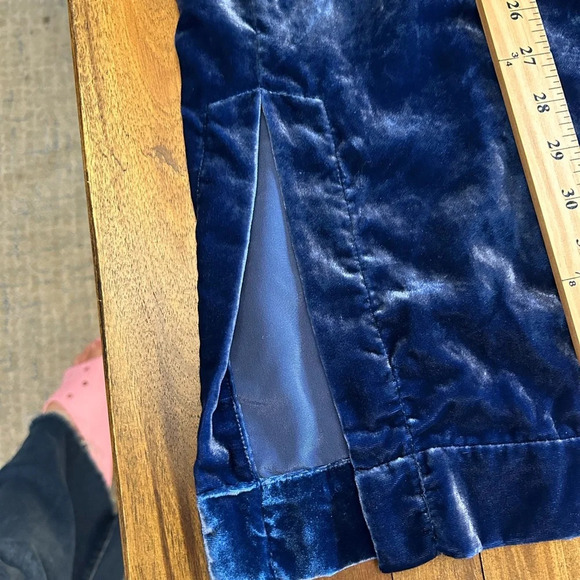 New Anthropologie Sapphire Winter Blue Strappy Velvet Slip Dress Size 14 - Picture 6 of 14